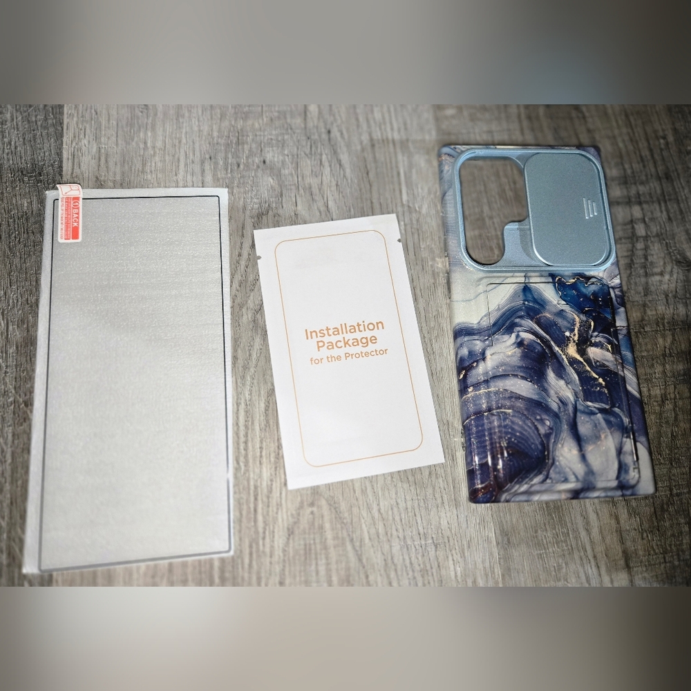 Samsung S24 Phone Case, Polar Cloud Blue Marble Phone Case & Screen Protector - Picture 11 of 15